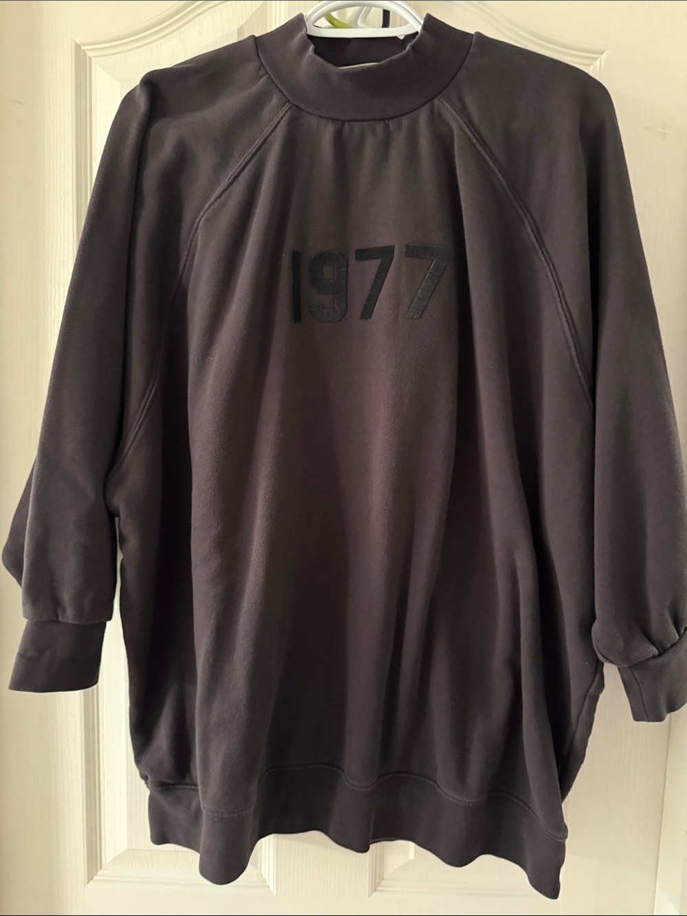 Essentials 1977 Graphic Oversized Pullover Sweatshirt - Dark Charcoal